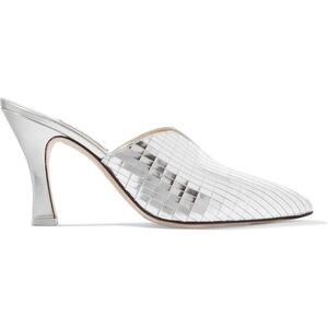 Attico Monica Silver Mirrored Mule Sz 39‎